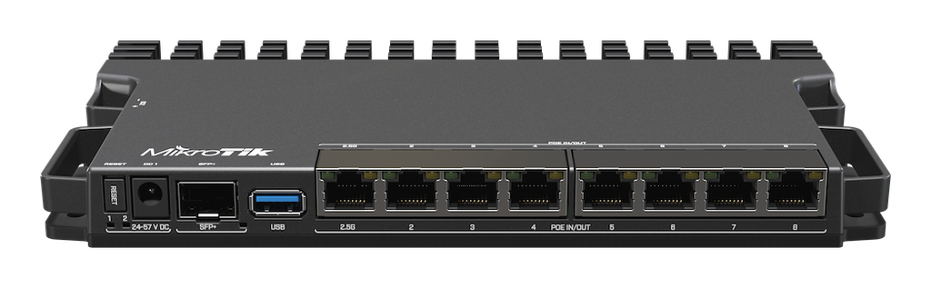 MikroTik - RouterBoard 5009 1 puerto 2.5GB, 10 puertos GB, 1 SFP+. PoE-in y PoE-out en todos los puertos. 1400MHZ 1GB 10XGB 1XSFP+ RACK L5