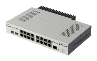 MikroTik - CCR2004-16G-2S+PC 16 puertos Gigabit y 2 puertos SFP+ 10Gbps. Doble alimentación DC.