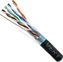 Vertical Cable - CAT5E F/UTP, 8 CONDUCTORES GRANEL, NEGRO DE LA CHAQUETA DE PVC, BLINDADO, AWG24 SÓLIDO DE COBRE D