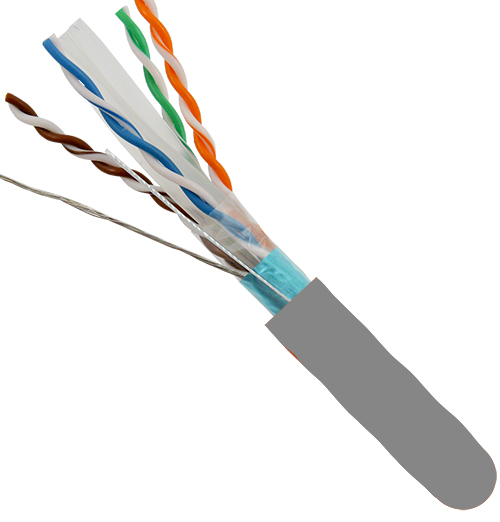 Vertical Cable - CAT6 X METROS STP 1000 8 CONDUCTORES GRANEL, CHAQUETA GRIS DE PVC, (STP) SHIELED AWG23 SÓLIDO DE COB