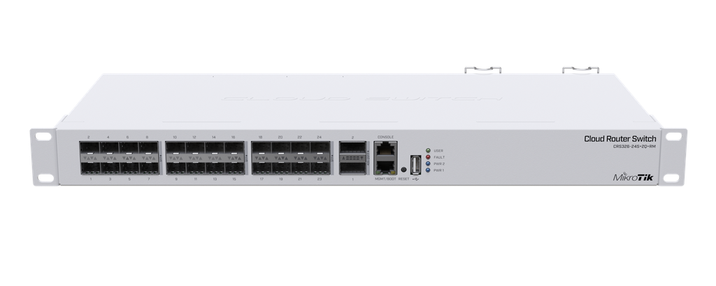 MikroTik - SWITCH ADMINISTRABLE CRS326-24S+2Q+RM- S- QSFP+ de 40 Gbps