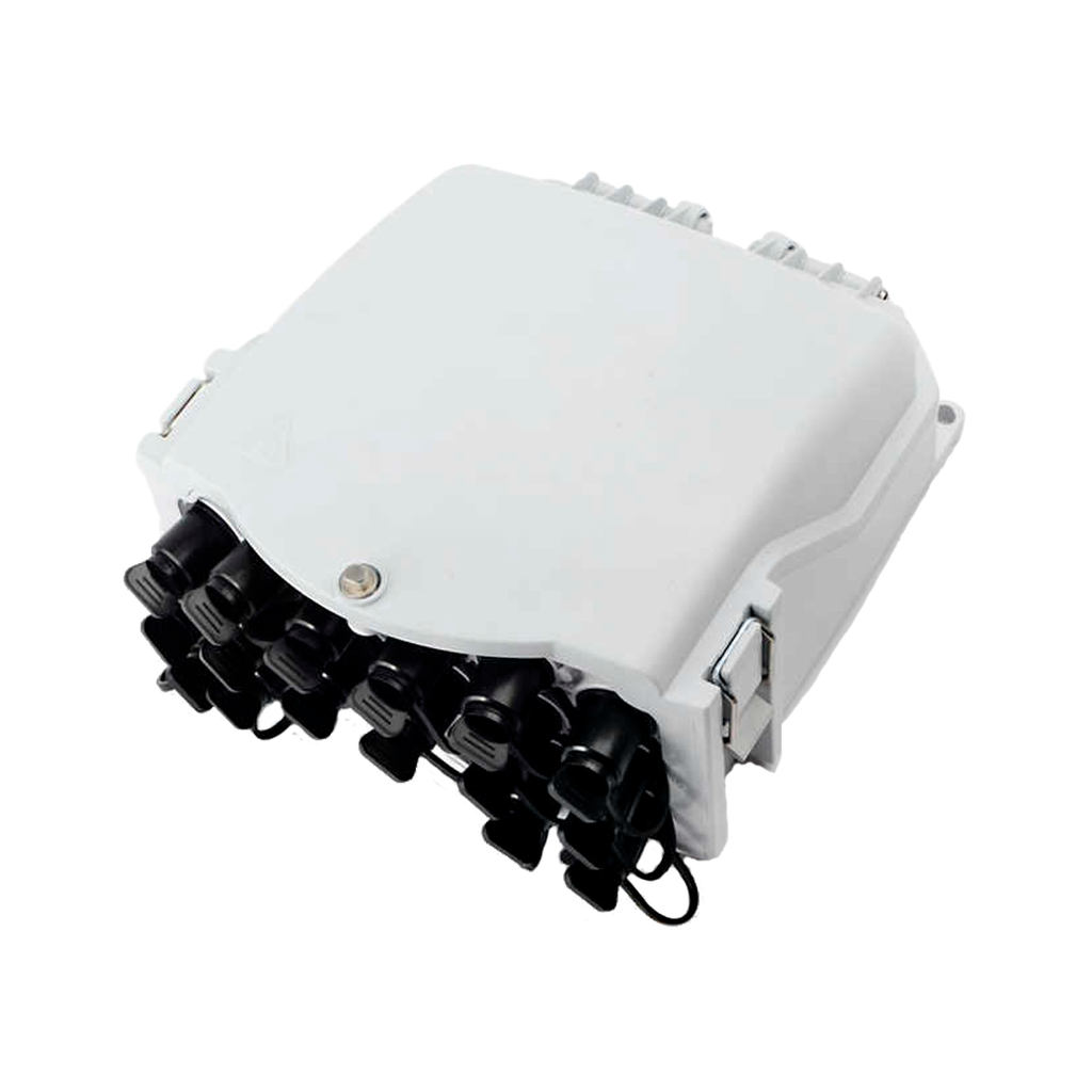 PhyHome - Caja NAP 1x16 Reforzada. Incluye spliter 1 x 8. Salidas para drop preconectorizado tipo Huawei.