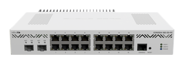 MikroTik - CCR2004-16G-2S+PC 16 puertos Gigabit y 2 puertos SFP+ 10Gbps. Doble alimentación DC.