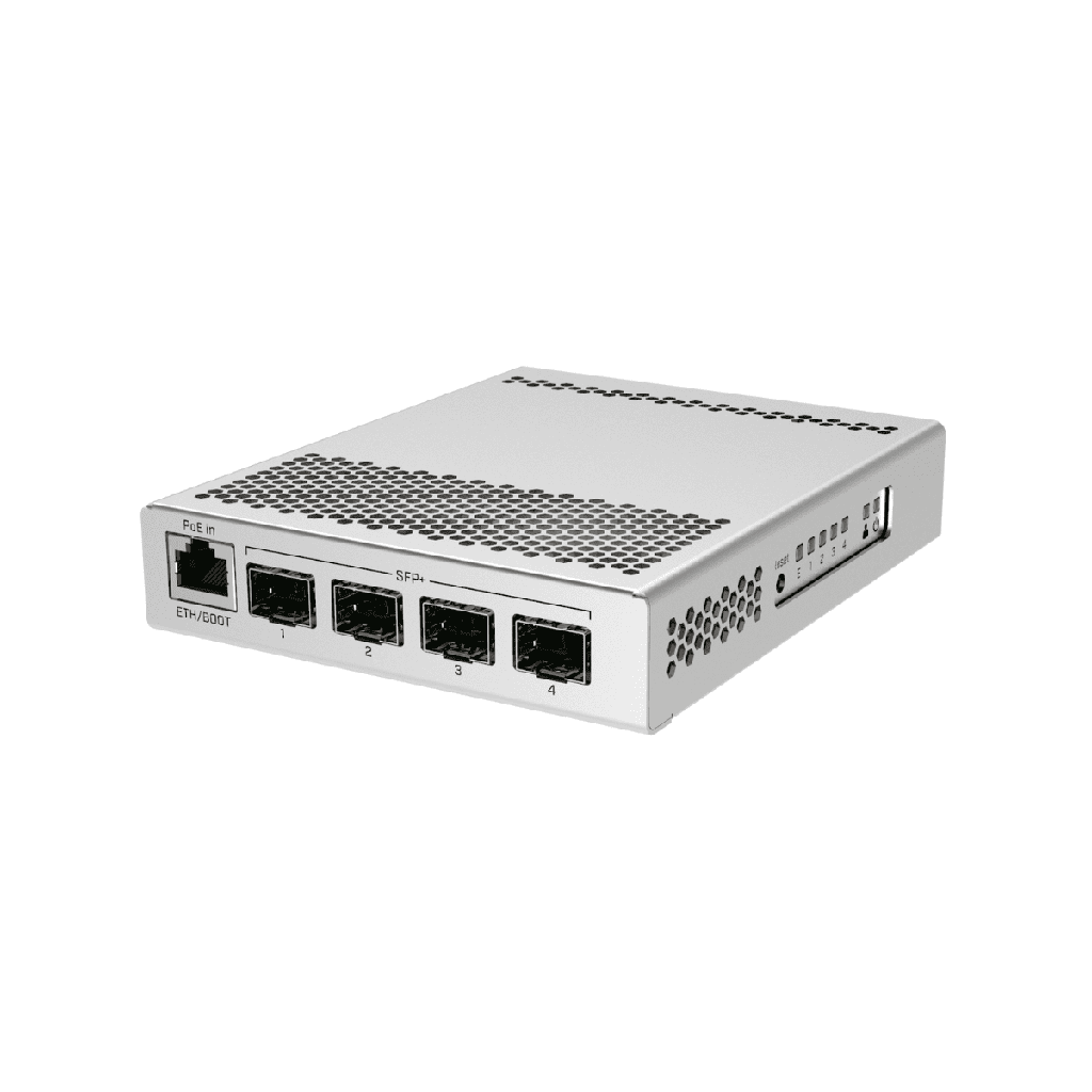 MikroTik - CRS305-1G-4S+IN, Five-port desktop switch with one Gigabit Ethernet port and four SFP+ 10Gbps ports