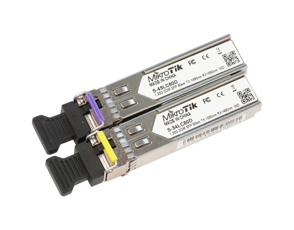 MikroTik - Kit Transceiver / modulo SFP, S-45LC80D (1.25G SM 80km 1490nm)