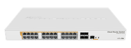 [CRS328-24P-4S+RM] MikroTik - Cloud Router Switch CRS328-24P-4S+RM. Doble booteo. 24 puetos POE gigabit 802.3af/at y 4 puertos SFP+ de 10Gbps