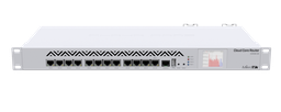 [CCR1016-12G] MikroTik - Cloud Core Router 16 nucleos, 1.2GHz, 2GB de RAM, 12 puertos gigabit, L6, 1U, pantalla LCD, USB, doble fuente.