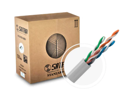 [0201013006] Satra - Cable UTP Categoria 5E cobre solido Cable de red 24awg rollo x 305m. Para uso interior. Chaqueta gris