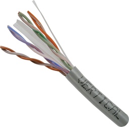 [161-104/GY-MTS] Vertical Cable - CAT6 23AWG, UTP, 8C SÓLIDO DE COBRE DESNUDO, 550MHZ, RISER CALIFICACIÓN, 1000 FT X METROS